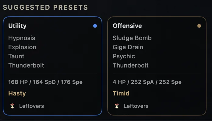 Elyra Hex — Competitive presets
