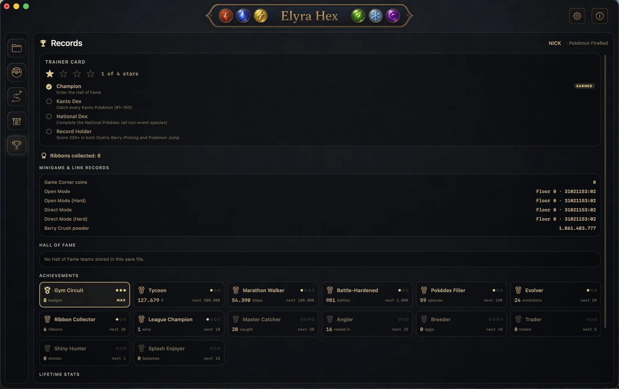 Elyra Hex — Records