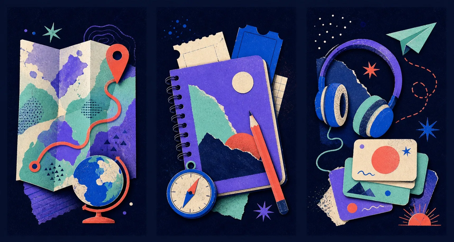 An illustrated language-learning atlas of notes, places and moments