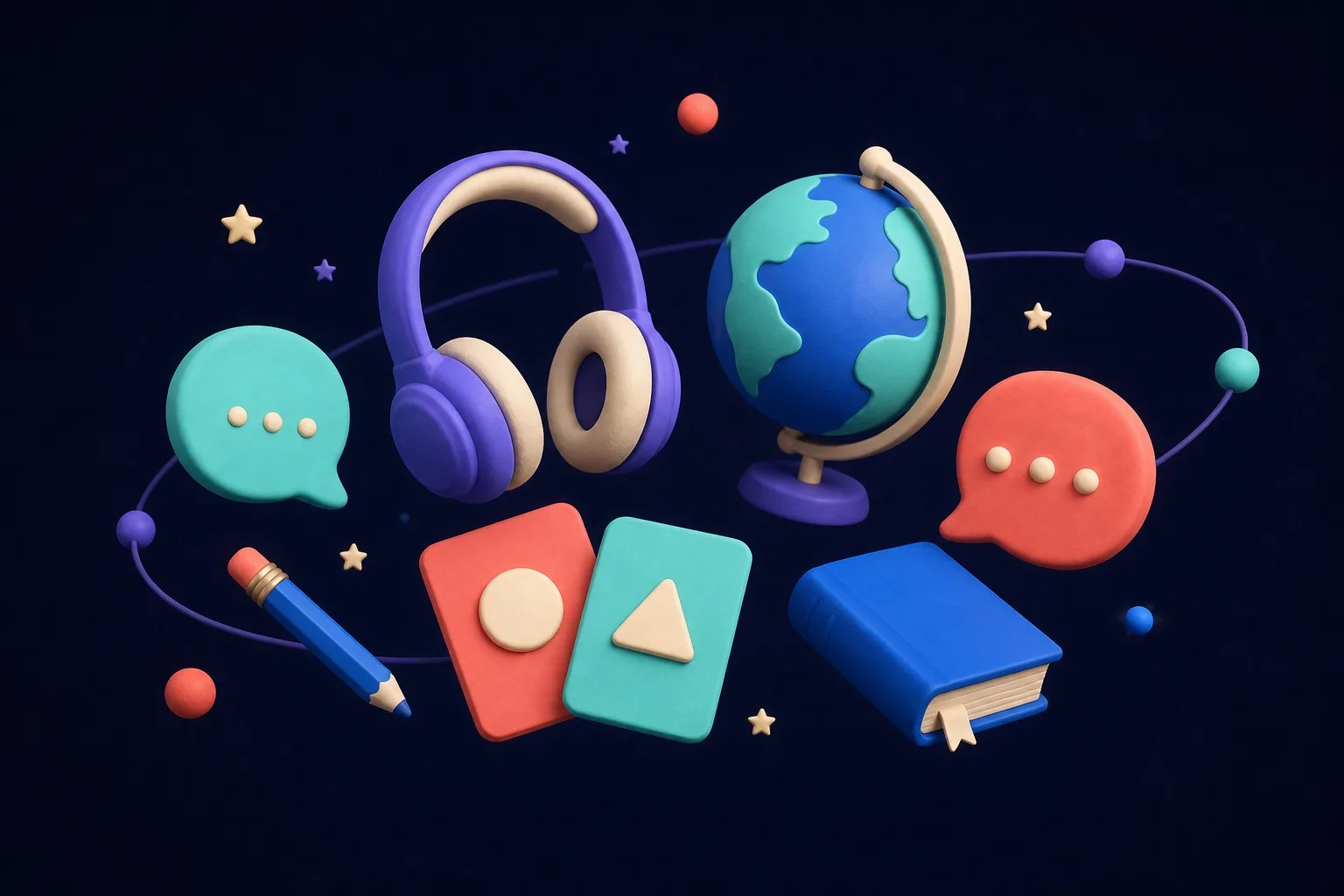 Language fragments orbiting a central memory point